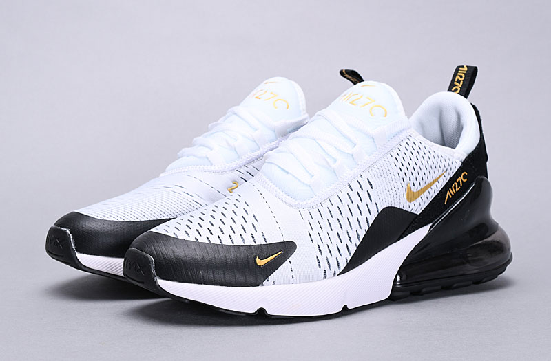 nike air max 270 black white and gold