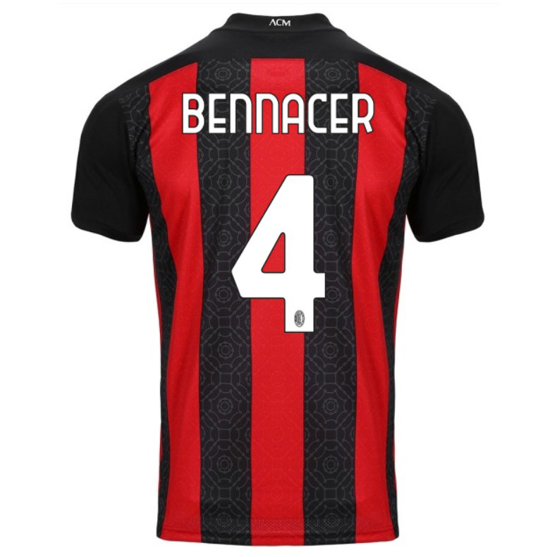 AC Milan Home Jersey 2020 2021 + Bennacer 4 Printing