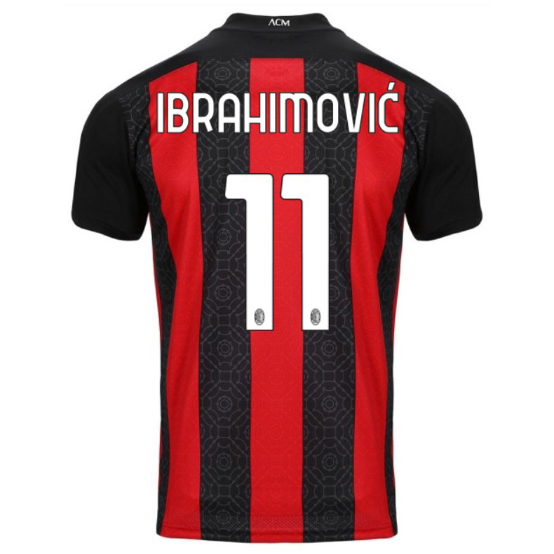 AC Milan Home Jersey 2020 2021 + Ibrahimović 11 Printing
