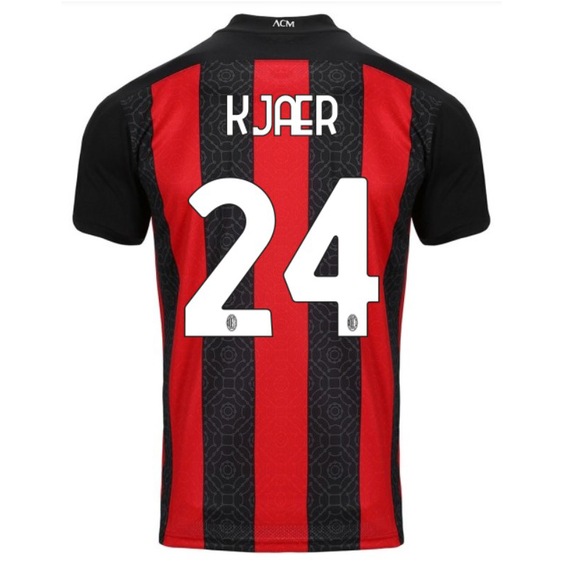 AC Milan Home Jersey 2020 2021 + Kjær 24 Printing