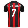 AC Milan Home Jersey 2020 2021 + S. Castillejo 7 Printing