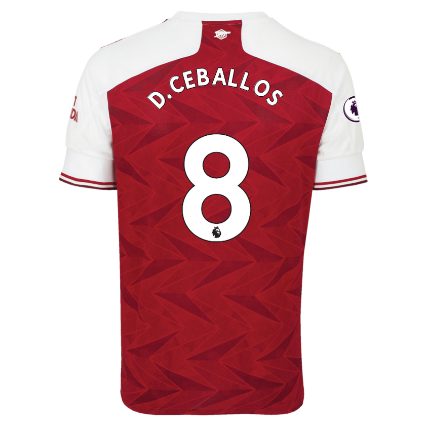 Arsenal Home Jersey 2020 2021 + D. Ceballos 8 Printing