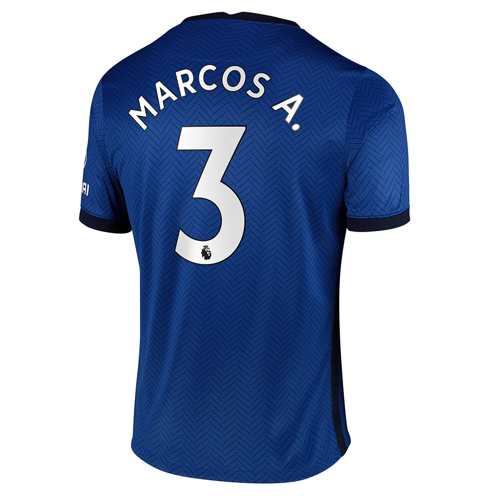 Chelsea Home Jersey 2020 2021 + Marcos A. 3 Printing