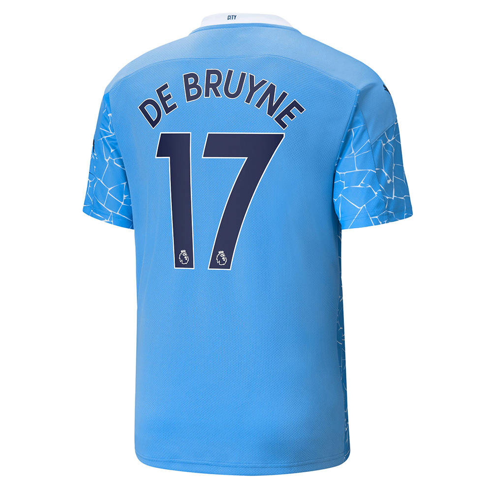 Manchester City Home Jersey 2020-2021 + De Bruyne 17 Printing