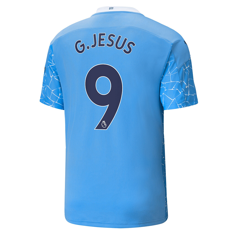 Manchester City Home Jersey 2020-2021 + G.Jesus 9 Printing