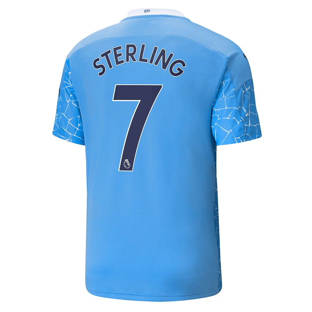 Manchester City Home Jersey 2020-2021 + Sterling 7 Printing