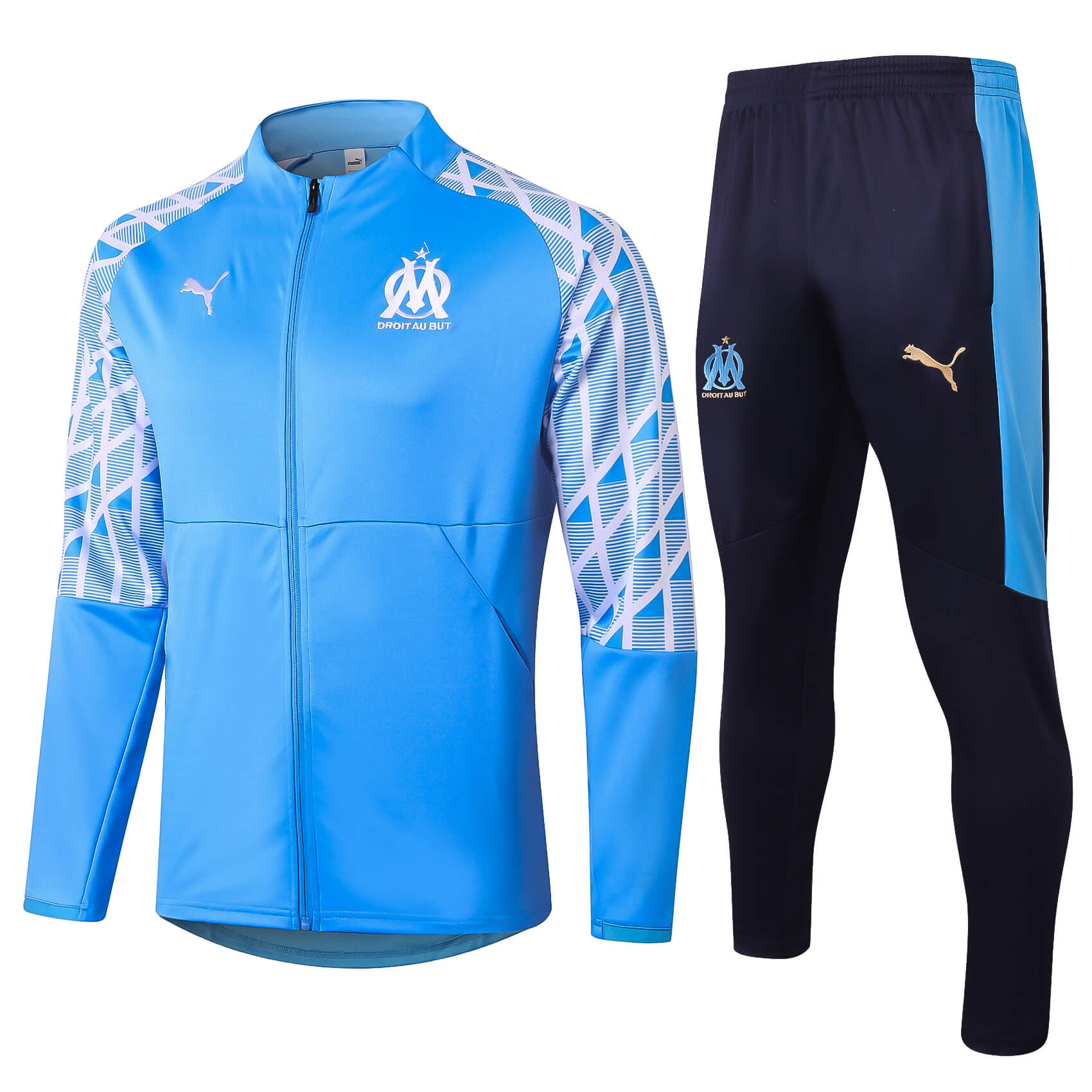 Olympique Marseille Tracksuit 2020/2021 – Light Blue / Navy ...