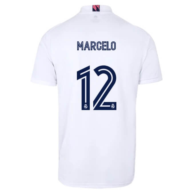 Real Madrid Home Jersey 2020-2021 + Marcelo 12 Printing