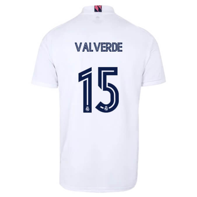 Real Madrid Home Jersey 2020-2021 + Valverde 15 Printing