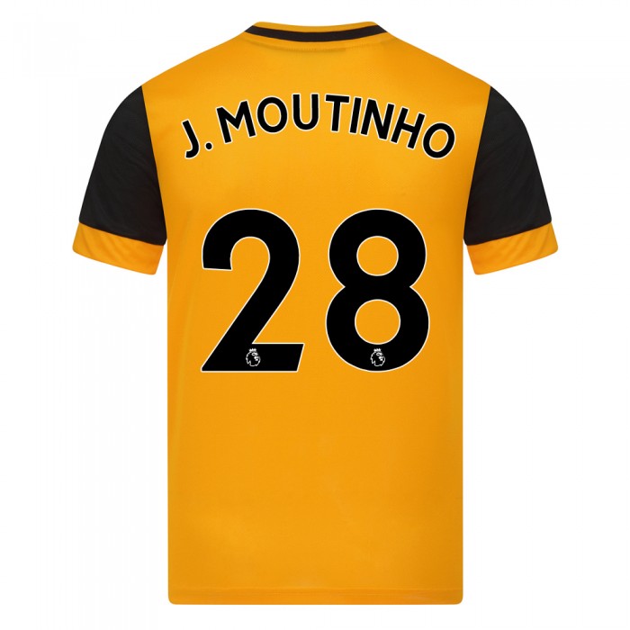 Wolverhampton Home Jersey 2020-2021 + J. Moutinho 28 Printing
